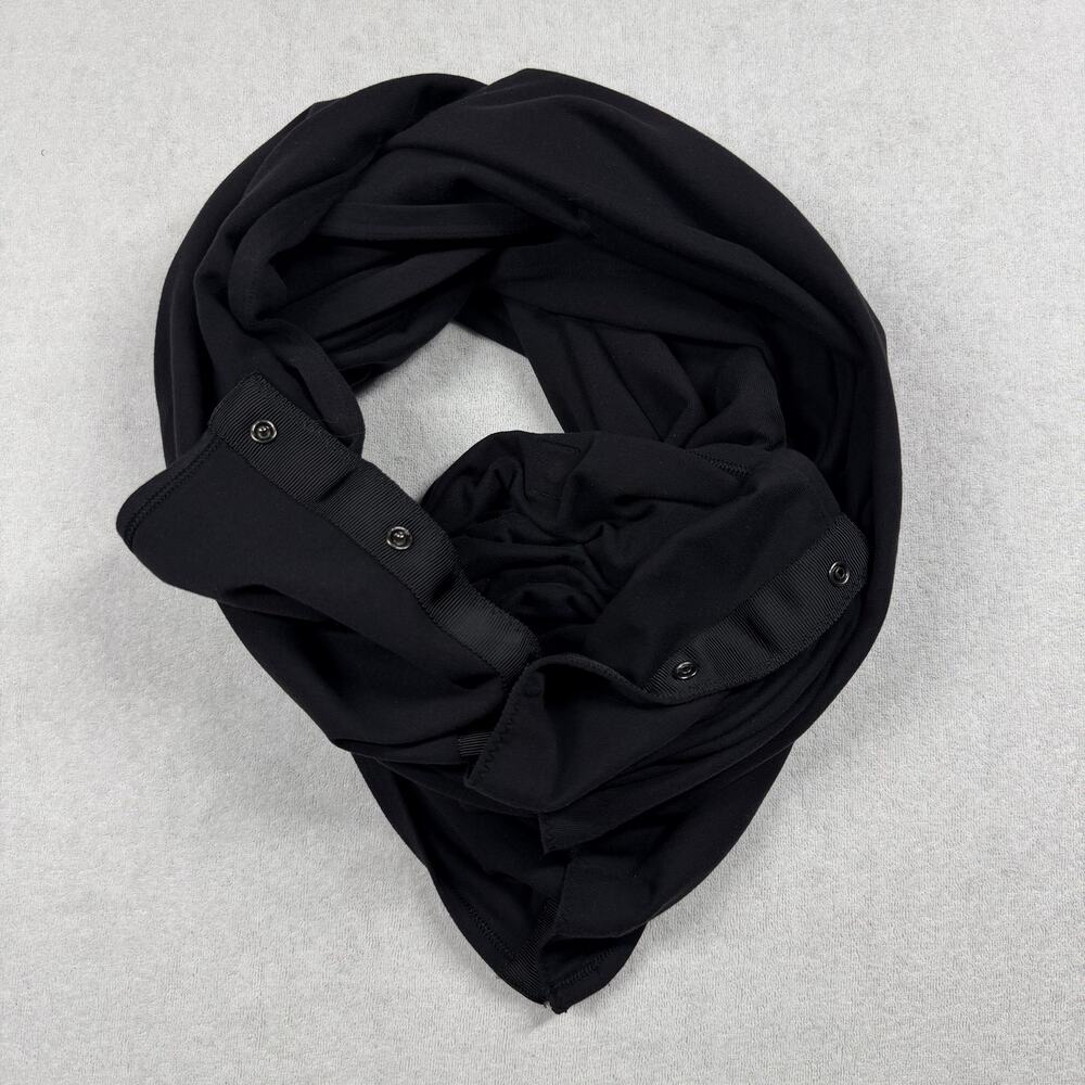 Lululemon Vinyasa Scarf Black Snap Button Convertible Infinity Wrap Shawl OS